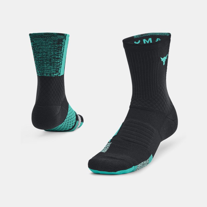 Under Armour Calze Project Rock ArmourDry™ Playmaker Mid-Crew unisex Nero / Neptune / Neptune L